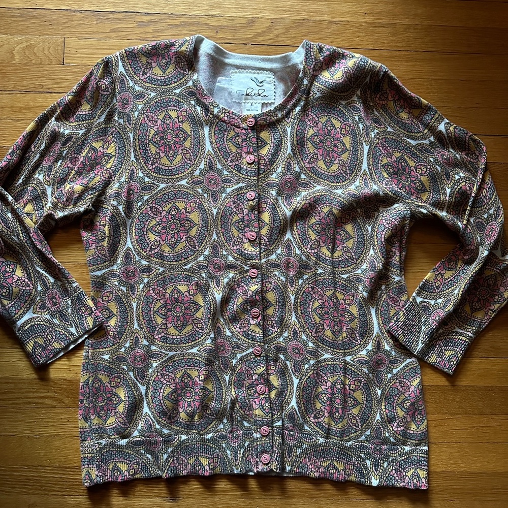 Tabitha (from Anthropologie) Mandala 100% Cotton Cardigan, XL, NWOT